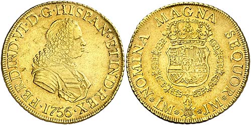 1756. Fernando VI. Lima. JM. 8 ... 