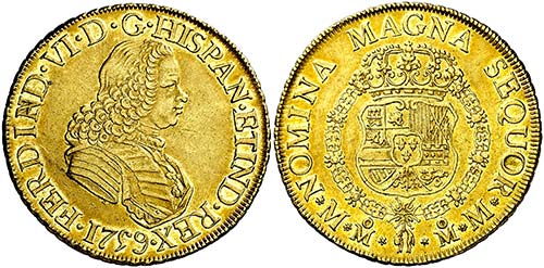 1759. Fernando VI. México. MM. 8 ... 