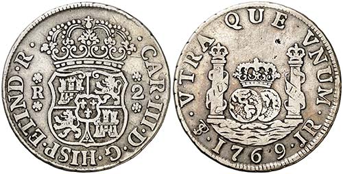 1769. Carlos III. Potosí. JR. 2 ... 