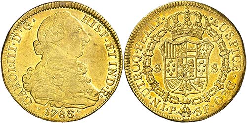 1786. Carlos III. Popayán. SF. 8 ... 