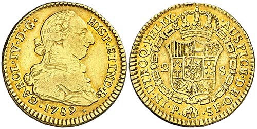1789. Carlos IV. Popayán. SF. 2 ... 