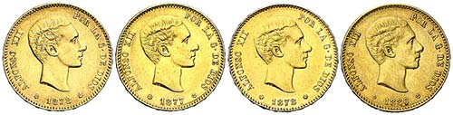 Alfonso XII. 25 pesetas. 1877*1877 ... 