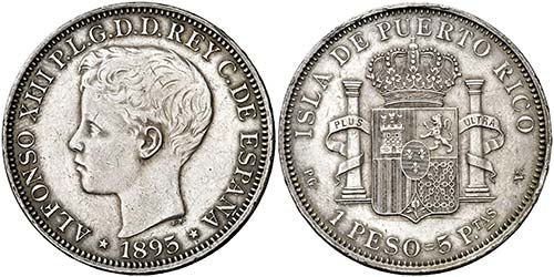 1895. Alfonso XIII. Puerto Rico. ... 
