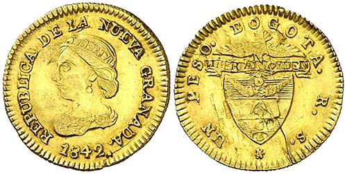 1842. Colombia. Bogotà. RS. 1 ... 