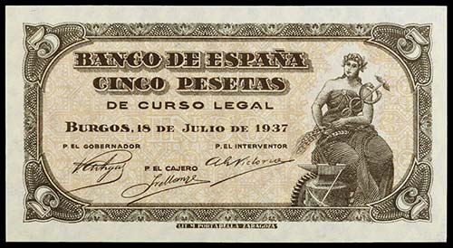 1937. 5 pesetas. (Ed. D25) (Ed. ... 