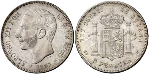 1883*188-. Alfonso XII. MSM. 5 ... 
