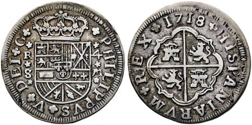 1718. Felipe V. Sevilla. M. 4 ... 