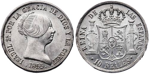 1855. Isabel II. Sevilla. 10 ... 