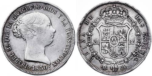 1850. Isabel II. Madrid. CL. 20 ... 