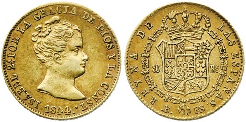 1840. Isabel II. Barcelona. PS. 80 ... 