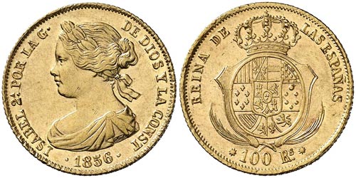 1856. Isabel II. Barcelona. 100 ... 