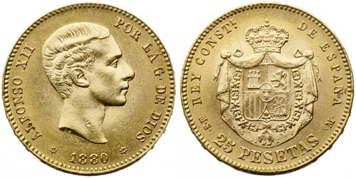 1880*1880. Alfonso XII. MSM. 25 ... 