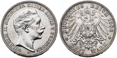1908. Alemania. Prusia. Guillermo ... 