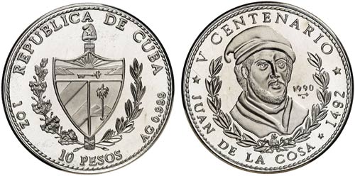 1990. Cuba. 10 pesos. (Kr. 266). ... 