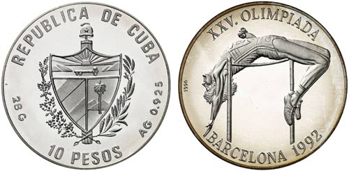 1990. Cuba. 10 pesos. (Kr. 345). ... 