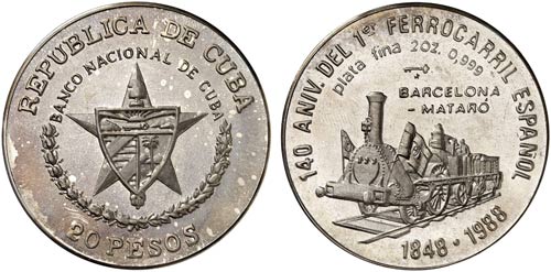 1988. Cuba. 20 pesos. (Kr. 233). ... 