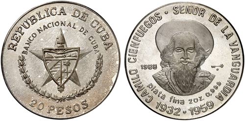 1988. Cuba. 20 pesos. (Kr. 236). ... 