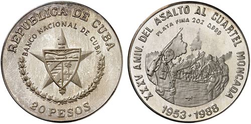 1988. Cuba. 20 pesos. (Kr. 237). ... 