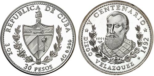 1991. Cuba. 30 pesos. (Kr. 431). ... 