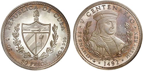 1990. Cuba. 50 pesos. (Kr. 295). ... 