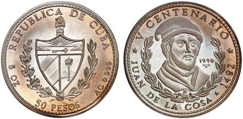 1990. Cuba. 50 pesos. (Kr. 297). ... 