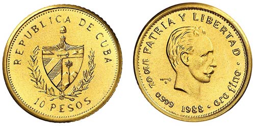 1988. Cuba. 10 pesos. (Fr. 24) ... 