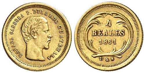 1861. Guatemala. 4 reales. (Fr. ... 