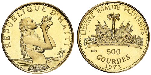 1973. Haití. 500 gourdes. (Fr. ... 