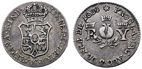 1834. Isabel II. Granada. Medalla ... 
