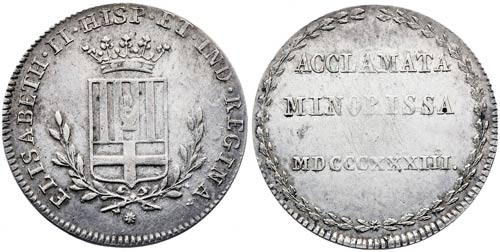 1833. Isabel II. Manresa. Medalla ... 