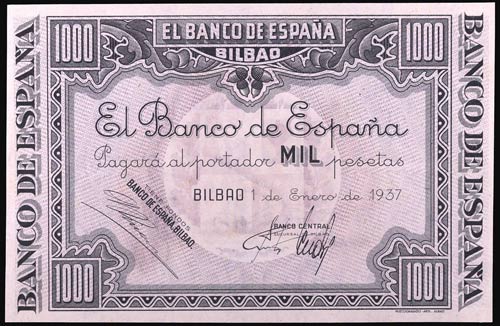 1937. Bilbao. 1000 pesetas. (Ed. ... 