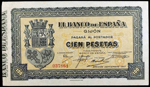 1937. Gijón. 100 pesetas. (Ed. ... 