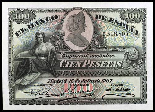 1907. 100 pesetas. (Ed. BD10) (Ed. ... 