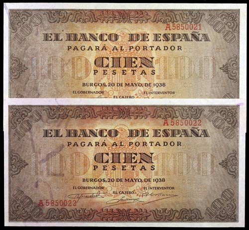 1938. Burgos. 100 pesetas. (Ed. ... 