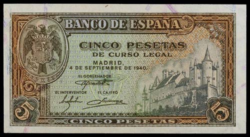 1940. 5 pesetas. (Ed. D44a) (Ed. ... 