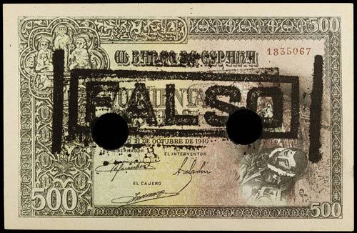 1940. 500 pesetas. 21 de octubre, ... 