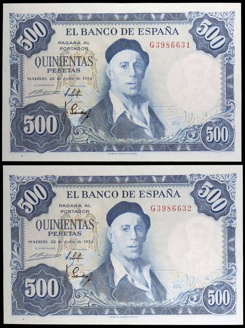 1954. 500 pesetas. (Ed. D69b) (Ed. ... 
