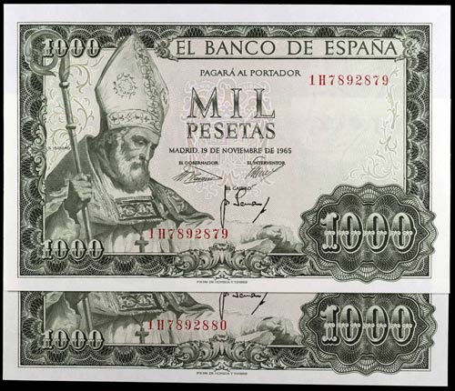 1965. 1000 pesetas. (Ed. D72a) ... 