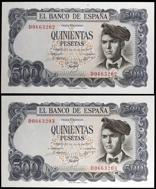 1971. 500 pesetas. (Ed. D74a) (Ed. ... 