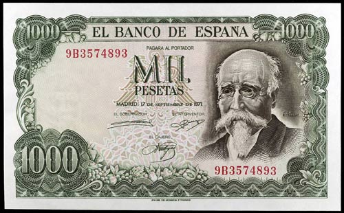 1971. 1000 pesetas. (Ed. D75c var) ... 