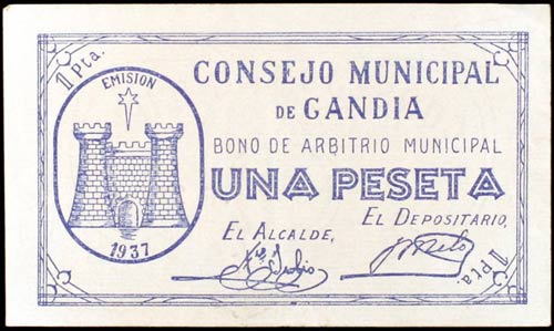 Gandía (Valencia). 25 céntimos y ... 