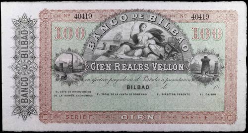 18... (1857). Banco de Bilbao. 100 ... 