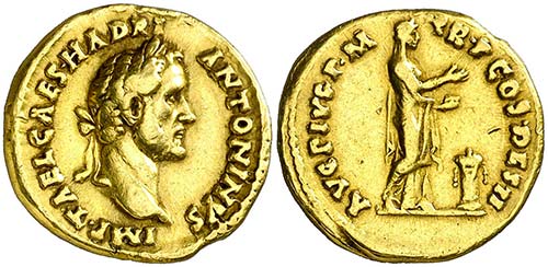 (138 d.C.). Antonino pío. Áureo. ... 