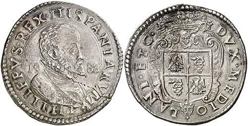 1588. Felipe II. Milán. 1 escudo. ... 