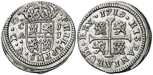 1719. Felipe V. Cuenca. JJ 1/2 ... 