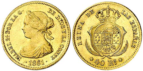 1861. Isabel II. Madrid. 40 ... 