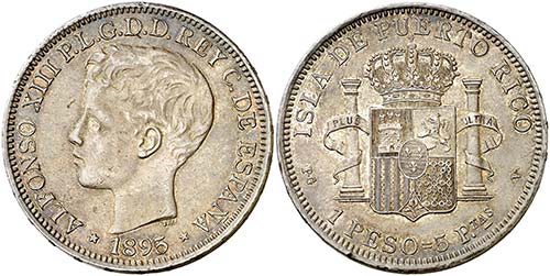 1895. Alfonso XIII. Puerto Rico. ... 