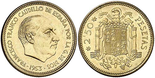 1953*1969. Franco. 2,50 pesetas. ... 