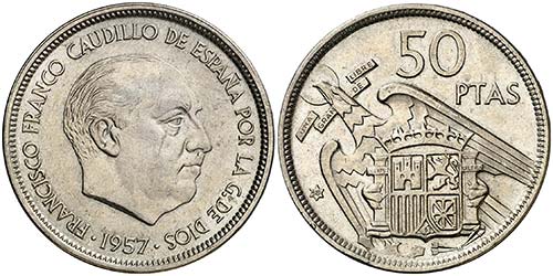 1957*58. Franco. 50 pesetas. (AC. ... 