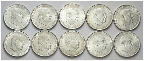 1966. Franco. 100 pesetas. Lote de ... 
